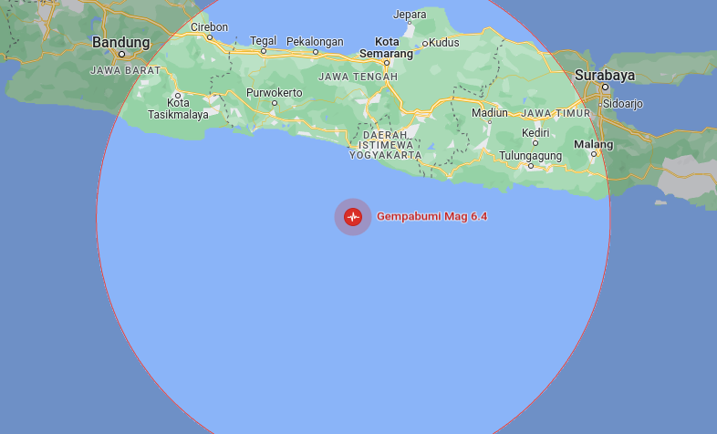Gempa Bantul, Skala MMI IV-V, Waspada Gempa Susulan! telah terjadi gempabumi dengan kekuatan: 6.4 sr