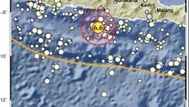 5 Gempa Susulan Terjadi Pasca Gempa 6,4 Magnitudo di Bantul, DIY gempa magnitudo 64 terasa hingga bantul yogyakarta